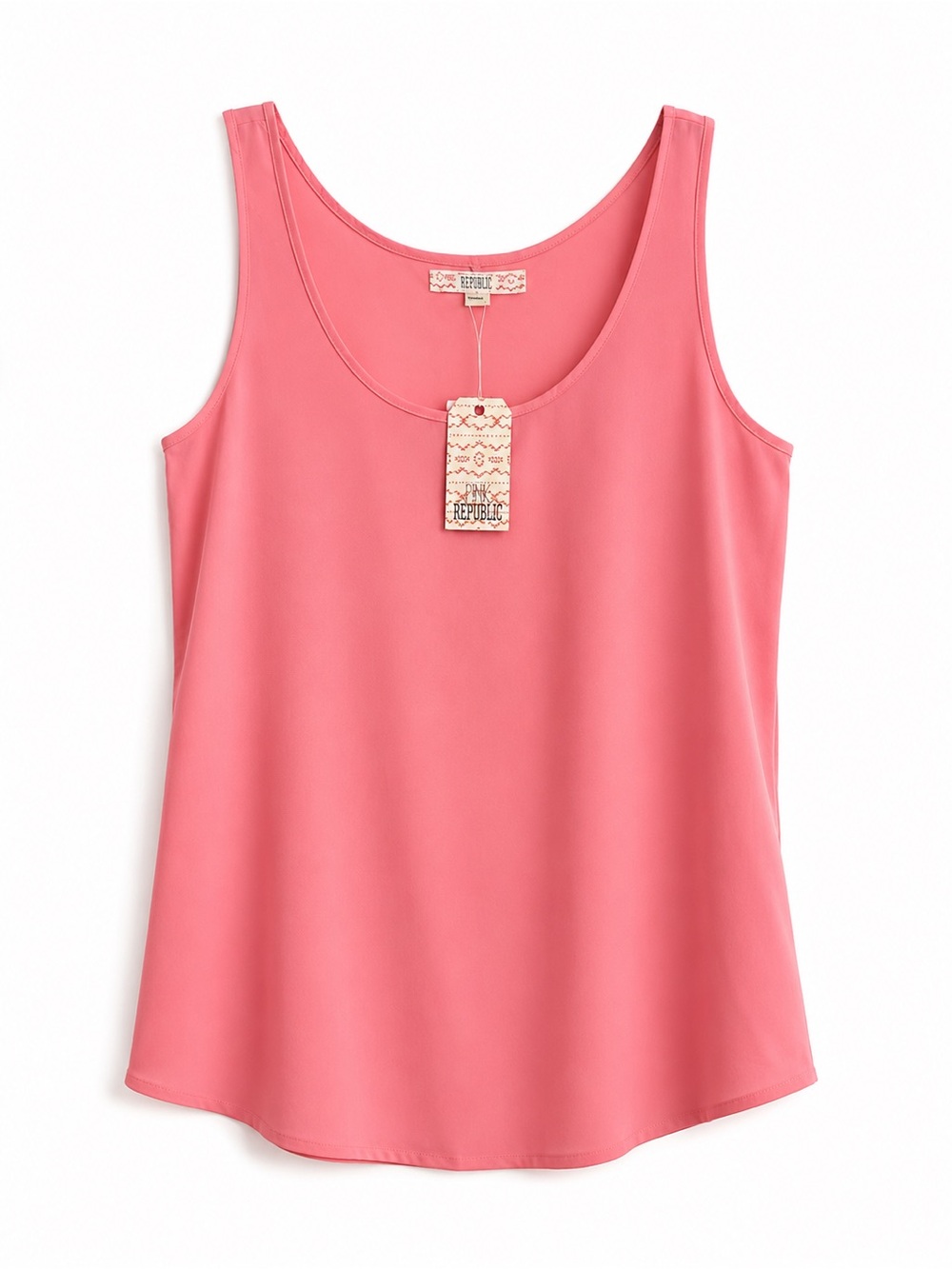 Pink Republic Coral Pink Scoop Neck Tank Top